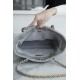 Chanel 22B 19 Bag Tote Light Grey and Silver Small Lambskin  