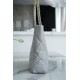 Chanel 22B 19 Bag Tote Light Grey and Silver Small Lambskin  