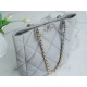 Chanel 22B 19 Bag Tote Light Grey and Silver Small Lambskin  