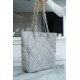 Chanel 22B 19 Bag Tote Light Grey and Silver Small Lambskin  