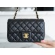 Mini Classic Flap in Black and Gold Small Lambskin  