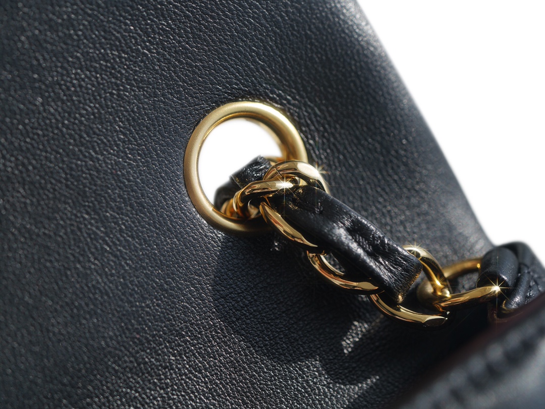 Mini Classic Flap in Black and Gold Small Lambskin  