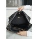 Chanel 23c 22 Bag Medium Black and Gold with White Stripe Glossy Calfskin  