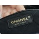 Chanel 23c 22 Bag Medium Black and Gold with White Stripe Glossy Calfskin  