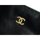 Chanel 23c 22 Bag Medium Black and Gold with White Stripe Glossy Calfskin  