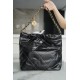 Chanel 22P 22 Bag Small Black and Gold with White Stripe Calfskin  