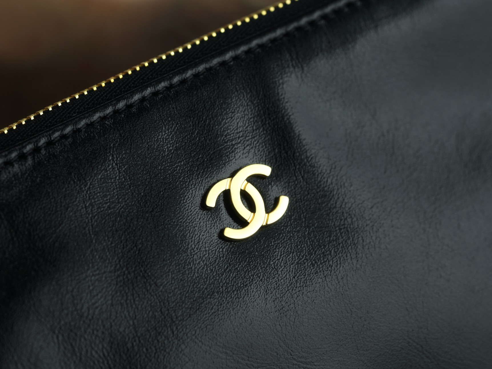 Chanel 22P 22 Bag Small Black and Gold with White Stripe Calfskin  