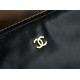 Chanel 22P 22 Bag Small Black and Gold with White Stripe Calfskin  