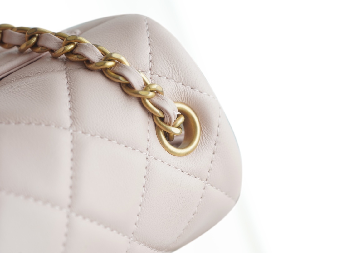 Chanel Metal Ball Square Bag Sakura Pink Lambskin  