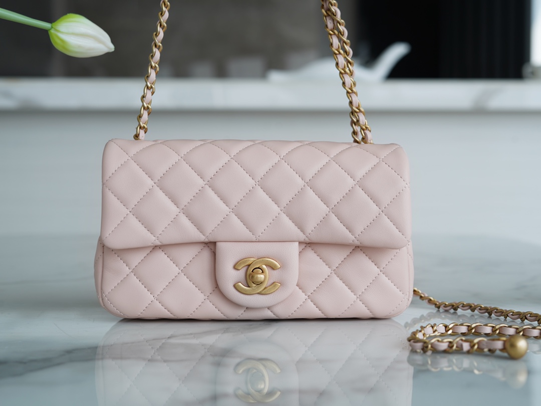 Chanel Metal Ball Mini Bag Sakura Pink Lambskin  