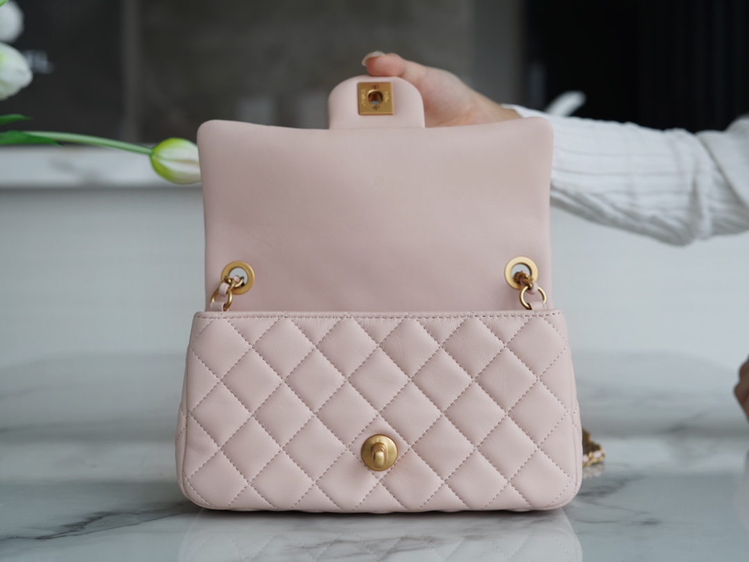 Chanel Metal Ball Mini Bag Sakura Pink Lambskin  