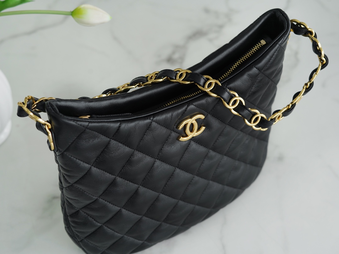 Chanel 22K Hobo Vintage Underarm Bag Small Lambskin  