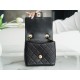 Chanel 22K Vintage Square Bag Black and Gold  