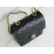 Chanel 22K Vintage Square Bag Black and Gold  