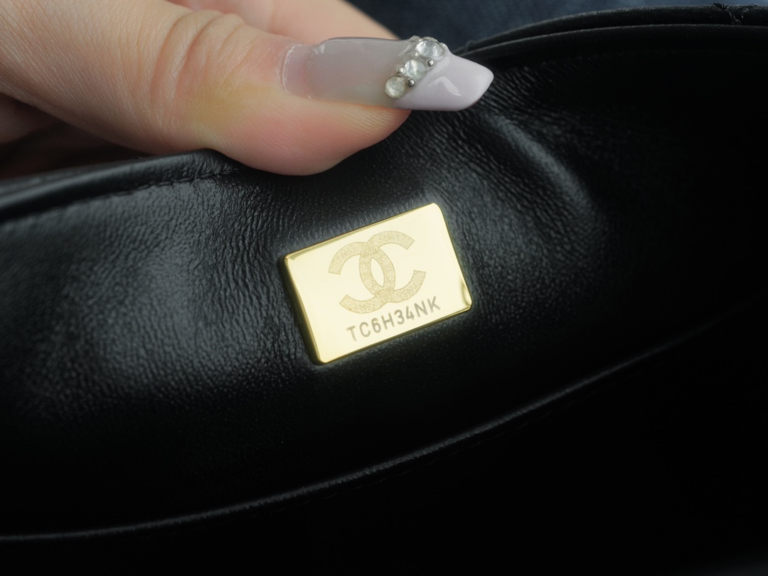 Chanel 22K Vintage Square Bag Black and Gold  