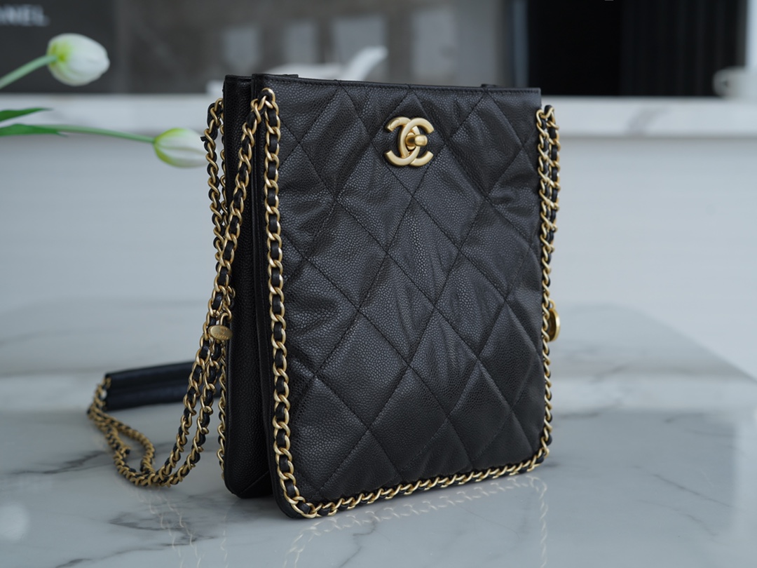 Chanel 22 Fall/Winter Collection Small Shopping Bag Granular Embossed Calfskin  