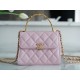 Chanel 22B Enamel Handle Chain Bag Medium Pink  