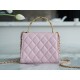 Chanel 22B Enamel Handle Chain Bag Medium Pink  