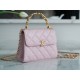 Chanel 22B Enamel Handle Chain Bag Medium Pink  