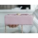 Chanel 22B Enamel Handle Chain Bag Medium Pink  