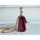 Chanel 22B Enamel Handle Chain Bag Small Wine Red  