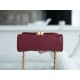 Chanel 22B Enamel Handle Chain Bag Small Wine Red  