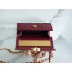 Chanel 22B Enamel Handle Chain Bag Small Wine Red  