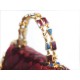 Chanel 22B Enamel Handle Chain Bag Small Wine Red  