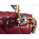 Chanel 22B Enamel Handle Chain Bag Small Wine Red  