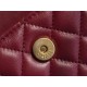 Chanel 22B Enamel Handle Chain Bag Small Wine Red  