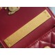 Chanel 22B Enamel Handle Chain Bag Small Wine Red  