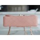 CF Classic Flap in Washed Calfskin Small Coral Pink  