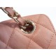 CF Classic Flap in Washed Calfskin Small Coral Pink  