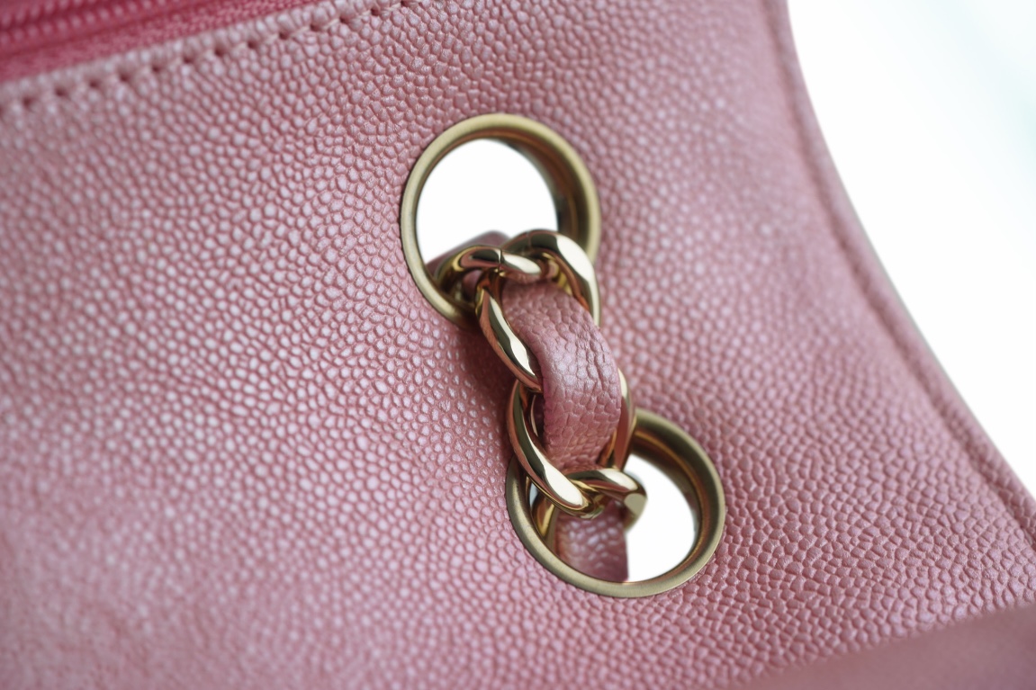 CF Classic Flap in Washed Calfskin Small Pearl Pink  