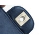 CF Classic Flap in Washed Calfskin Small Deep Blue  