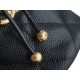 Chanel 22A Gold Mini Nano Bucket Bag Black Lizard-Print Calfskin  