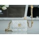 Chanel 22A Gold Mini White Lizard-Print Calfskin with Vintage Gold Clasp  