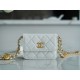 Chanel 22A Gold Mini White Lizard-Print Calfskin with Vintage Gold Clasp  