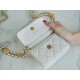 Chanel 22A Gold Mini White Lizard-Print Calfskin with Vintage Gold Clasp  