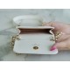 Chanel 22A Gold Mini White Lizard-Print Calfskin with Vintage Gold Clasp  