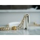 Chanel 22A Gold Mini White Lizard-Print Calfskin with Vintage Gold Clasp  