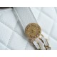 Chanel 22A Gold Mini White Lizard-Print Calfskin with Vintage Gold Clasp  