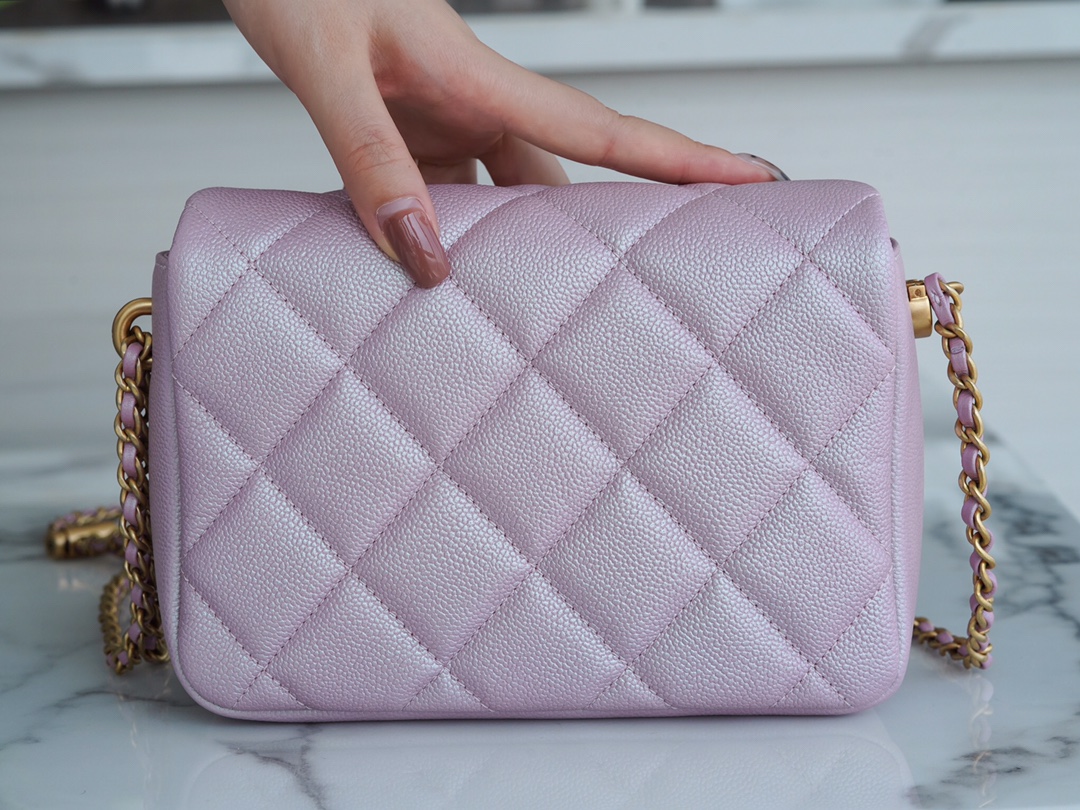 Chanel 21/22 Bullet Shell Square Bag Pearl Pink  