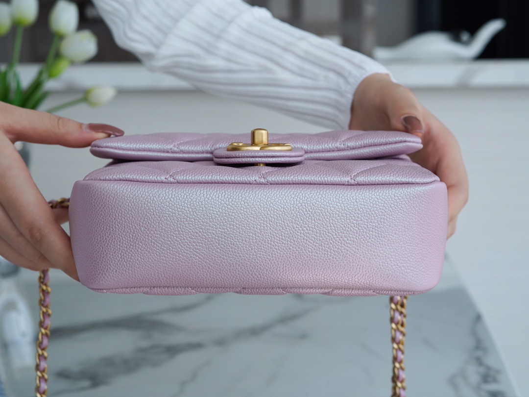 Chanel 21/22 Bullet Shell Square Bag Pearl Pink  