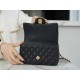 Chanel 2021 SS Spring/Summer New Handle CF Mini Twilight Black Washed Calfskin  