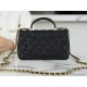 Chanel 2021 SS Spring/Summer New Handle CF Mini Twilight Black Washed Calfskin  