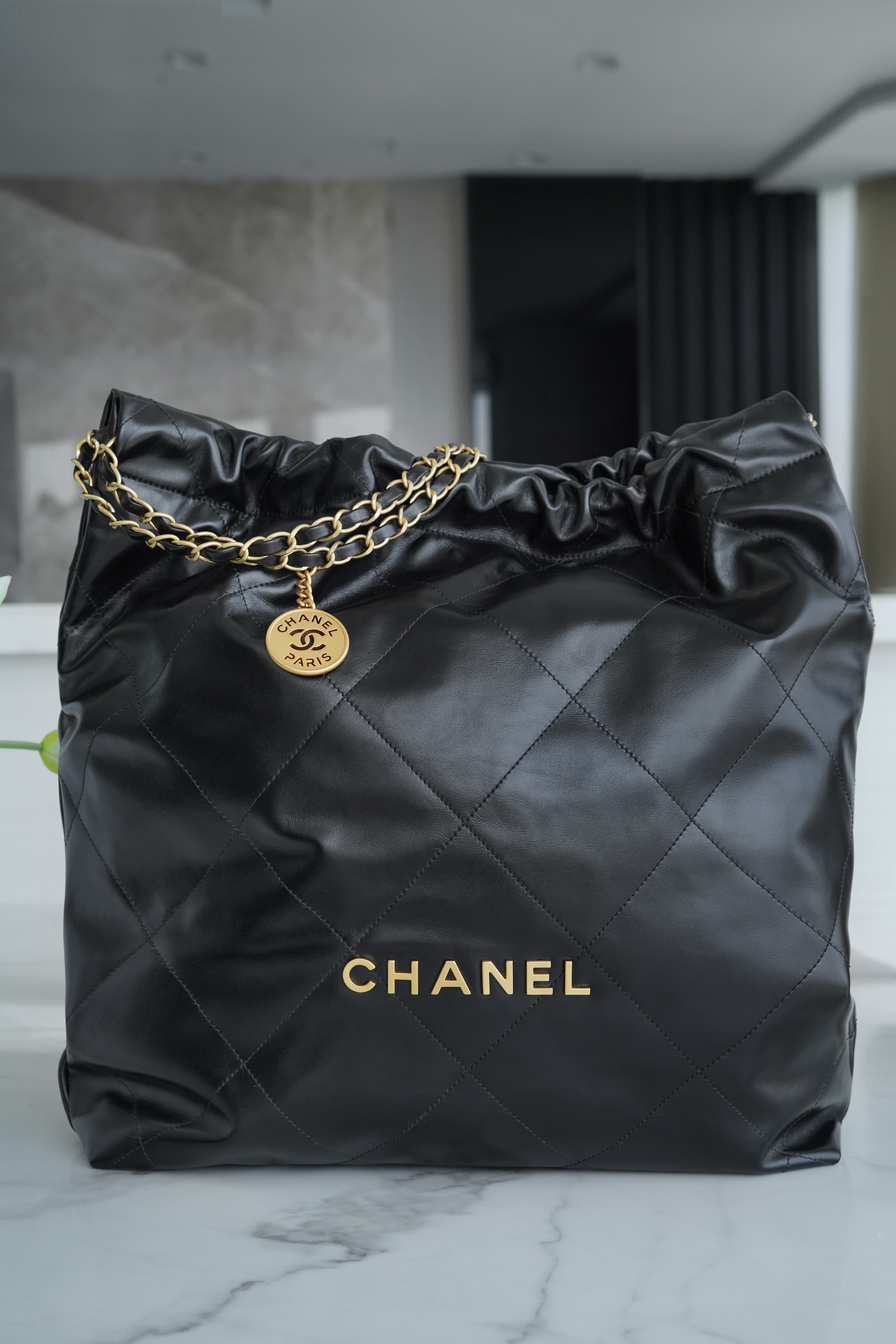 Chanel 22P 22 Bag Large Black and Gold  