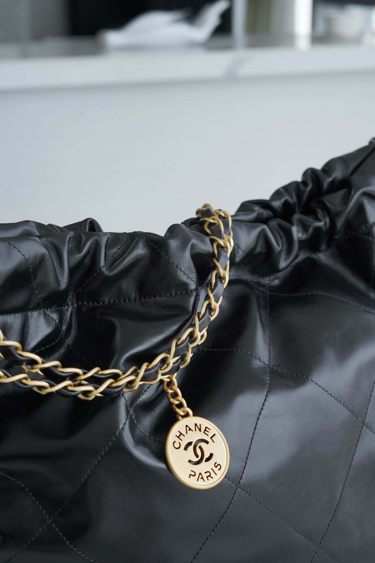 Chanel 22P 22 Bag Large Black and Gold  