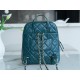 Chanel 22A Glossy Calfskin Backpack Lake Blue  