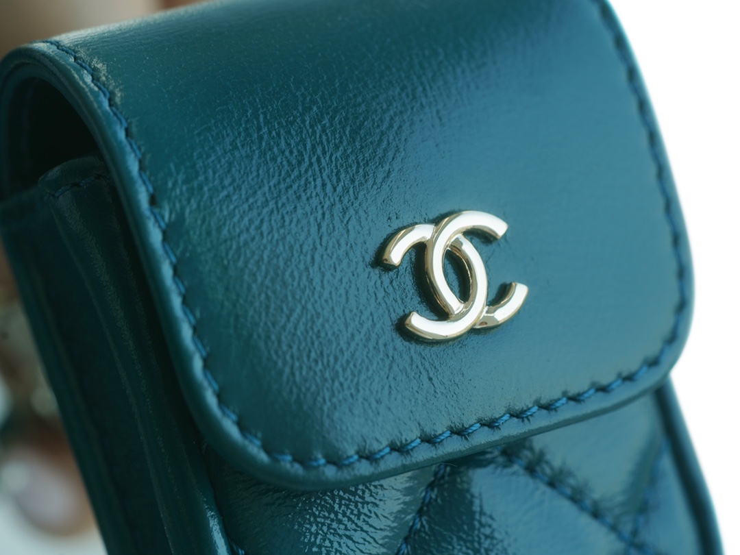 Chanel 22A Glossy Calfskin Backpack Lake Blue  